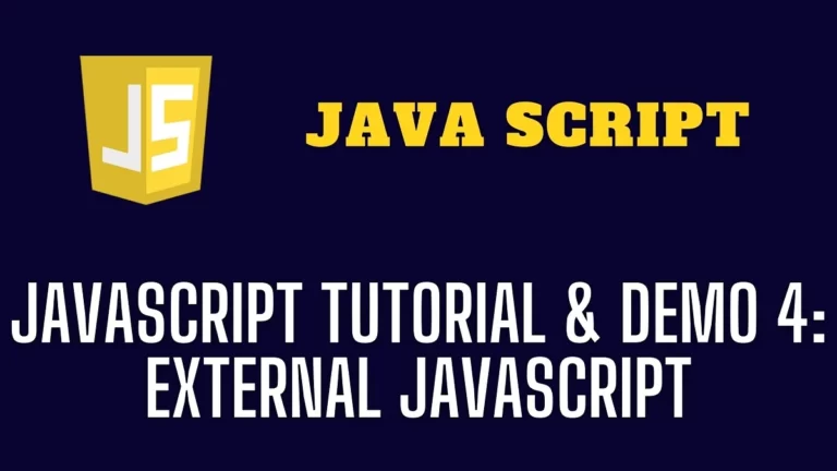 JavaScript Tutorial & Demo 4 External JavaScript